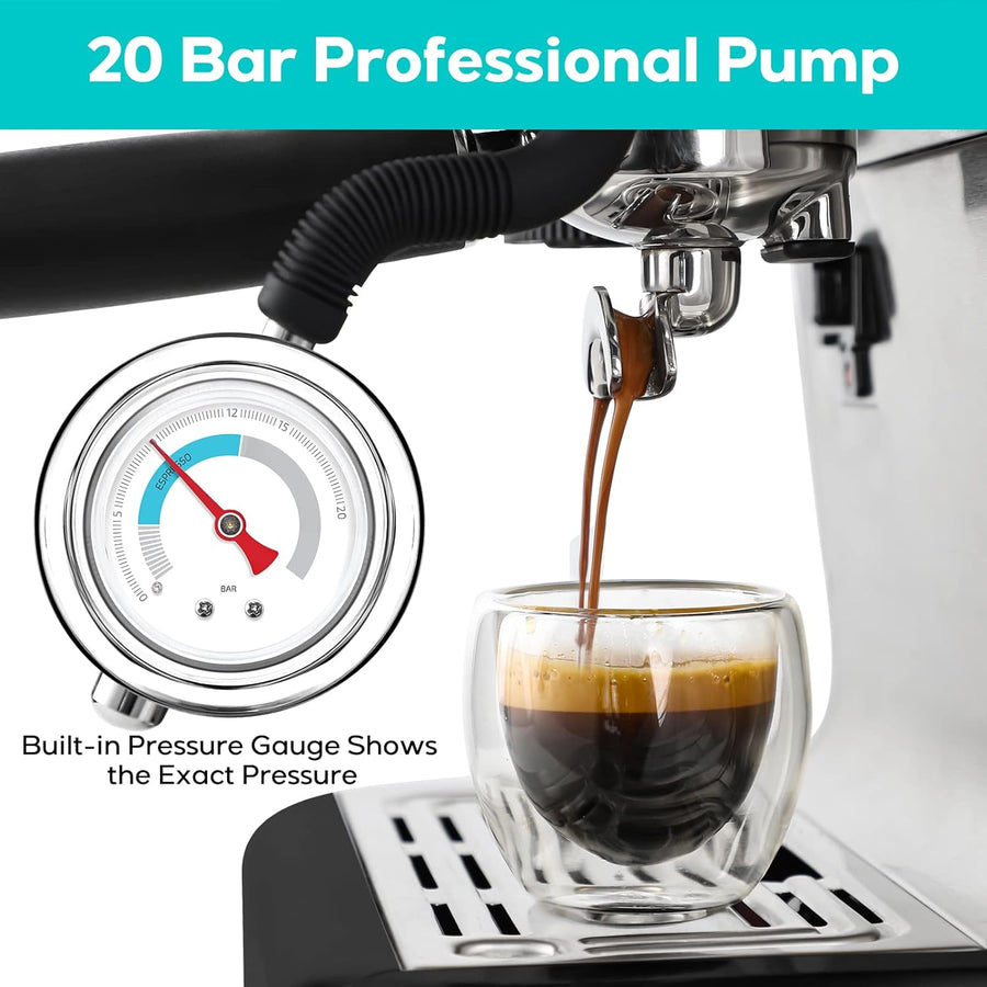 Espresso Machine With Grinder Professional Espresso Maker With Milk Frother  Steam Wand Barista Espresso Coffee Machine With 92 oz Removable Water Tank  for Cappuccinos or Lattes Gift fo 