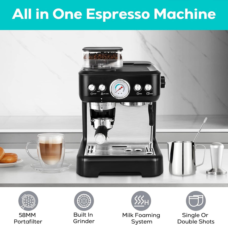  CASABREWS Espresso Machine with Grinder, Barista